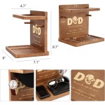 Wooden Hat Stand for Dad, Best Father's Day Gifts from Daughter Son, Baseball Cap Organizer, Desk Storage Rack